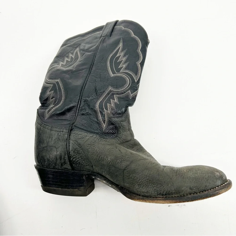 Tony Lama Vintage Rough Out Leather Cowboy Western Boots Size‎ 10.5D